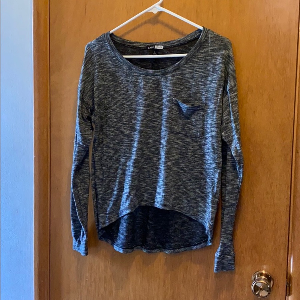 Black and grey long sleeve shirt
